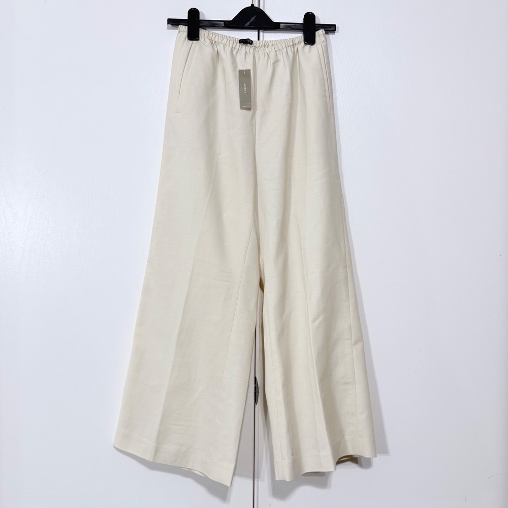 NWT J. Crew Sz S petite Cosmo pant in Gramercy linen blend $148 *flaw - Picture 2 of 13
